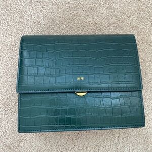 JW PEI Mini Flap Crossbody - Dark Green Croc